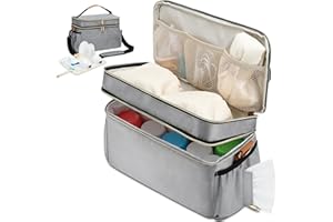 GDNASIST Breastmilk Cooler Bag with 6 Ice Pack, Wearable Breast Pump Bag Compatible with Willow, Elvie, Medela & Momcozy M5/S12 Pro Pumps & Accessories for Work, Travel and Family Use Grey