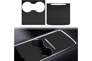 ernica Center Console Wrap Carbon Fiber Texture for Tesla Model 3/Y 2021 2022 2023 2024,Console Cover for Tesla Interior Decor Accessories