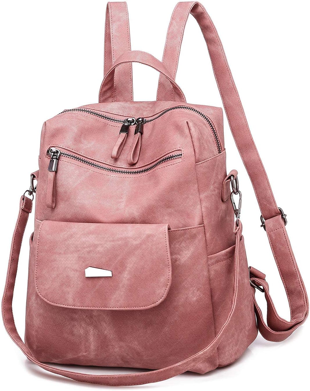 small pink backpack purse