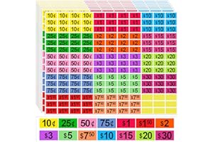 LABELON 4125 Pcs Removable Garage Sale Stickers, Pre-Priced Yard Sale Price Stickers (1/2" X 3/4"), Price Tags with Blank Space to Write, Bright Colors Rummage Sale Labels for Retail,Flea Markets