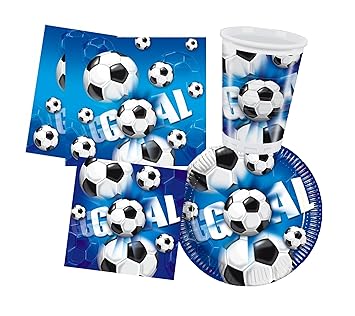 Balón de fútbol para niño cumpleaños fiesta - 10 vasos + 33 x 33 ...