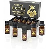 Hotel Diffuser Oil Essential Oils Set, Inspired by Luxury 5-Star Hotel, Baccarat Rouge, Dream On, Dubai, My Way, Santal, Fragrance Oil Set (5X10ML (0.34 fl oz), Hotel)