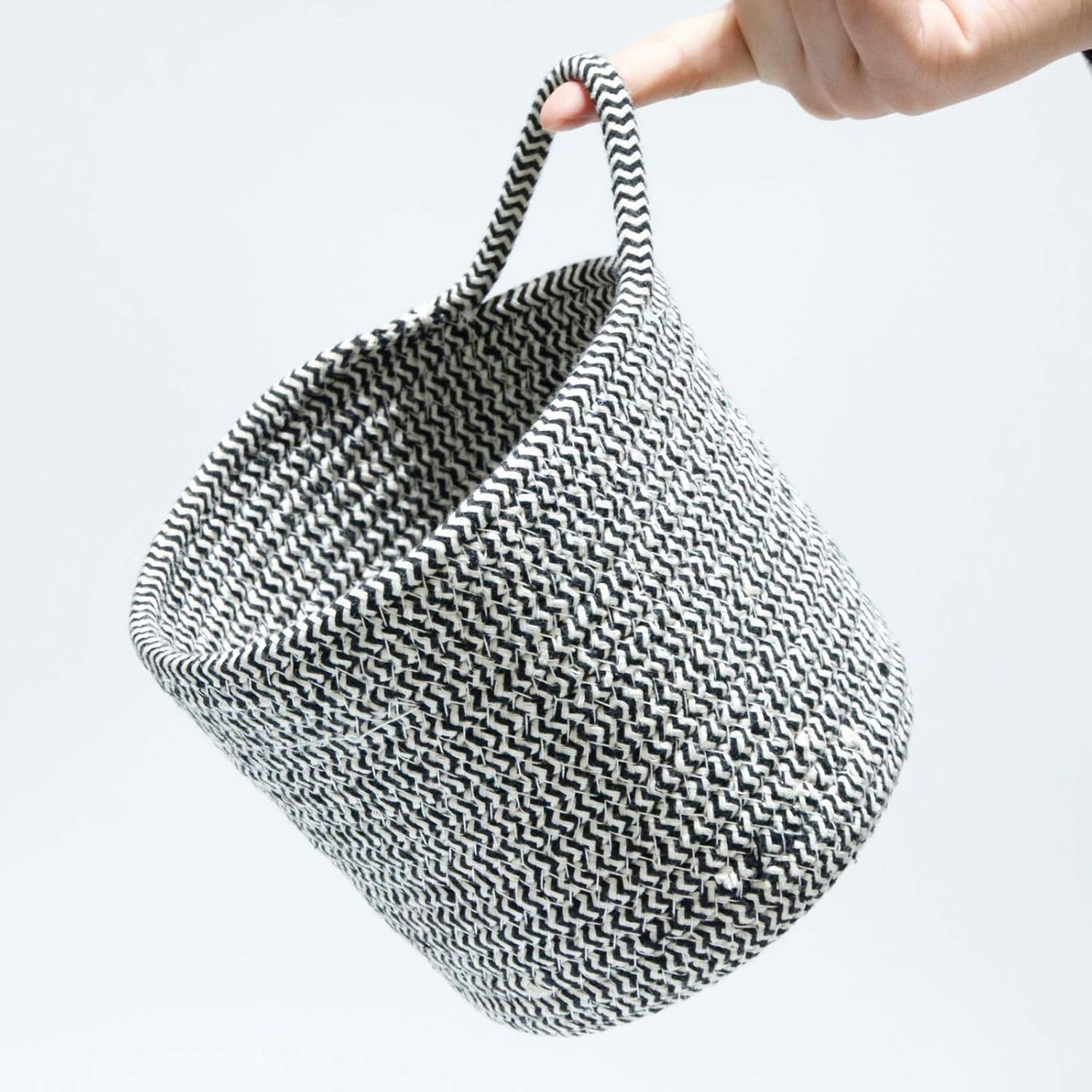 Cesta colgante de cuerda de algodón,2 cestas de almacenamiento de