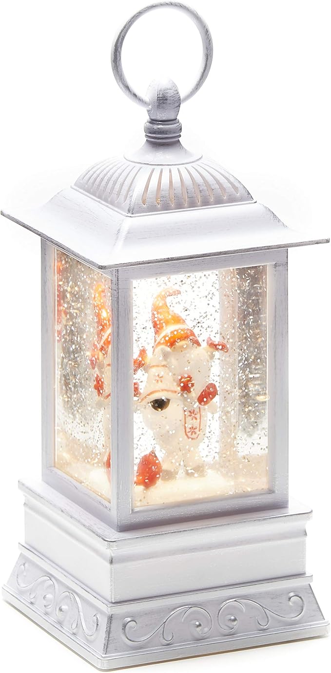 Christmas LightUp Snow Globe Lantern, 10.5", Antique Gnome