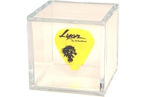UPPER BOUND Clear Display Box Case with Guitar Pick Holder for Any Collectible Guitar Pick