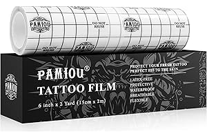 Pamiou Tatoo Aftercare Second Skin Tattoo Cover Up Patch - 6 Inches x 2 Yards Tattoo Wrap, Breathable, Waterproof, Transparent, Latex-Free Film, Protective Tape for Skin Recovery