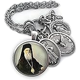 St. Nectarios, Nektarios, Kephalas Keychain, Necklace or Clip, Greek Orthodox Saint Nectarius of Aegina