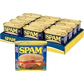 SPAM Classic Canned Meat, Protein Food, Shelf Stable Food, 12oz x12 | Pork. Bulk Canned Food. Gluten-free. Breakfast Meat, Lunch Meat. Great for Eggs, Rice, Ramen, Musubi, Tacos, Sandwich Meat