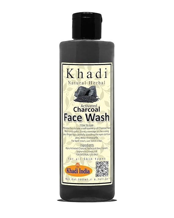 Khadi Natural Herbal Activated Charcoal Face Wash for Men and Women