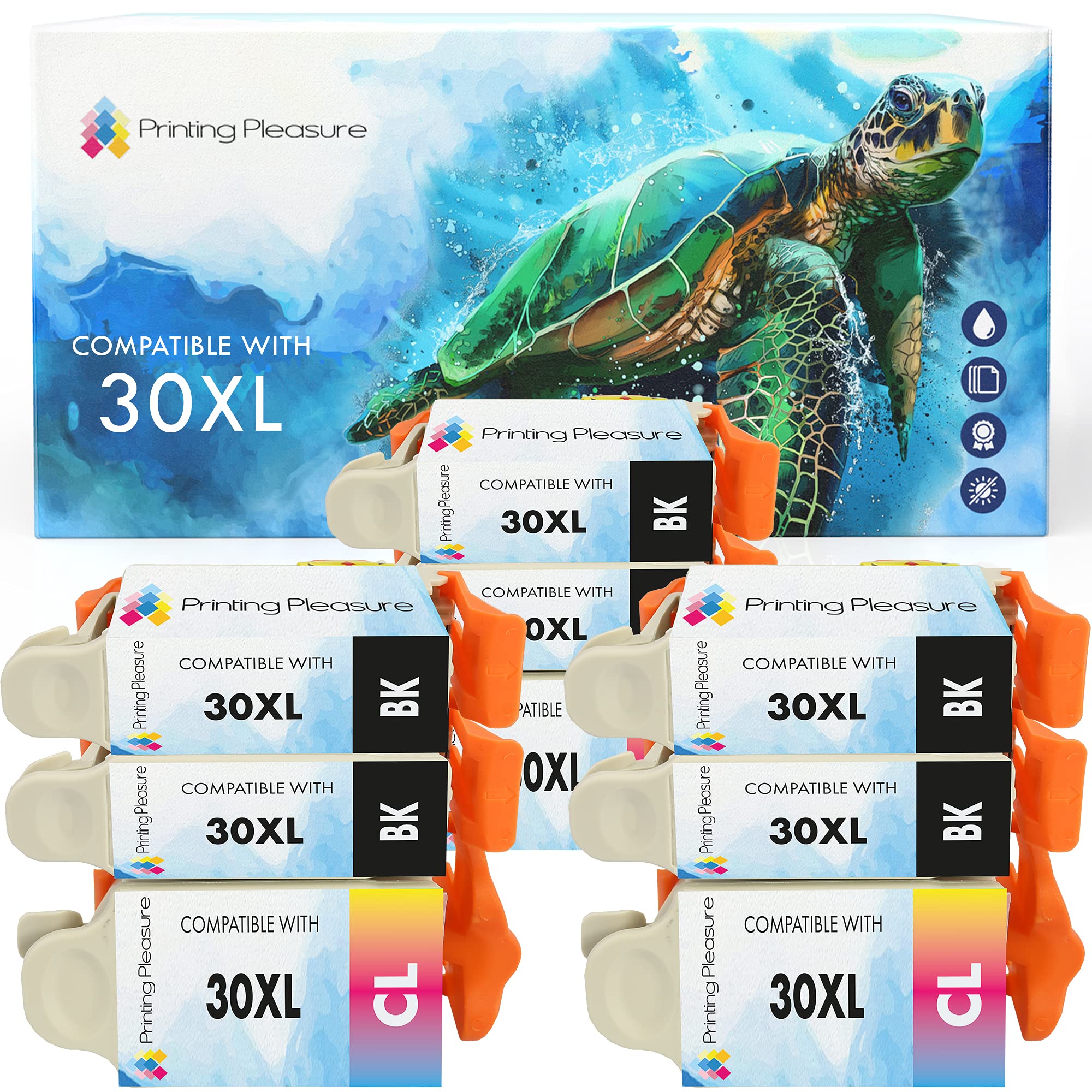 30XL Ink Cartridges,High Capacity Non Oem replacement Compatible for Kodak ESP C100,C110,C115,C300,C310,C315,C330,C360,1.2,3.2,3.2S,Office 2100,2150,2170 AIO,Hero 2.2,3.1,4.2,5.1(3 SETS+3 Black)