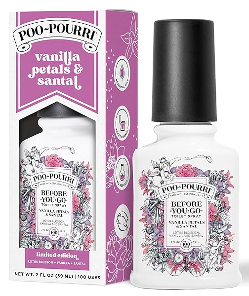 POO-POURRI BEFORE-YOU-GO TOILET SPRAY, VANILLA PETALS & SANTAL,...