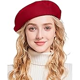 Umeepar Women French Beret Hat Reversible Double Layer Hat Solid Color