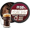 Grinds Coffee Pouches | Tobacco Free, Nicotine Free Healthy Alternative | 3 Cans of Root Beer | 18 Pouches Per Can | 2x Caffeine 1 Pouch eq. 1/2 Cup of Coffee