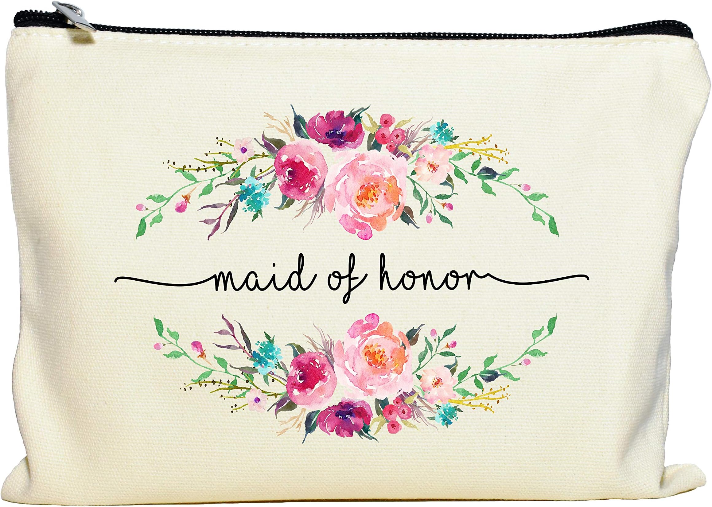 Maid of Honor Makeup Bag, Maid of Honor Gift, Bridal Party Favor, Cosmetic Pouch, Wedding Party Gift, Gift from Bride