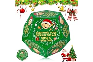 Santa Swap Gift Exchange Dice Game, 3-Inch Christmas Party Dice with 12 Unique Sides, Fun Exchange Game for Family & Friends 