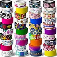 KUNMINGER 40 Rolls Washi Tape Set - 15 mm Wide Colored Masking Tape for Kids,Decorative Adhesive for DIY Crafts,Gift Wrapping