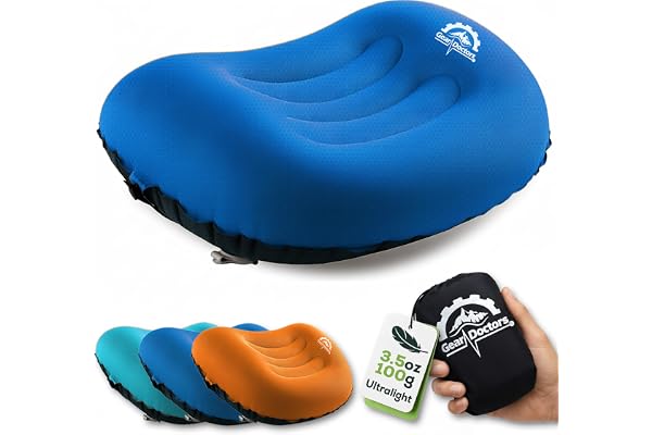 Gear Doctors 100g Compact Ultralight Inflatable Camping Pillow — Inflatable Pillow for Camping— Pillows for Sleeping, Ergonom
