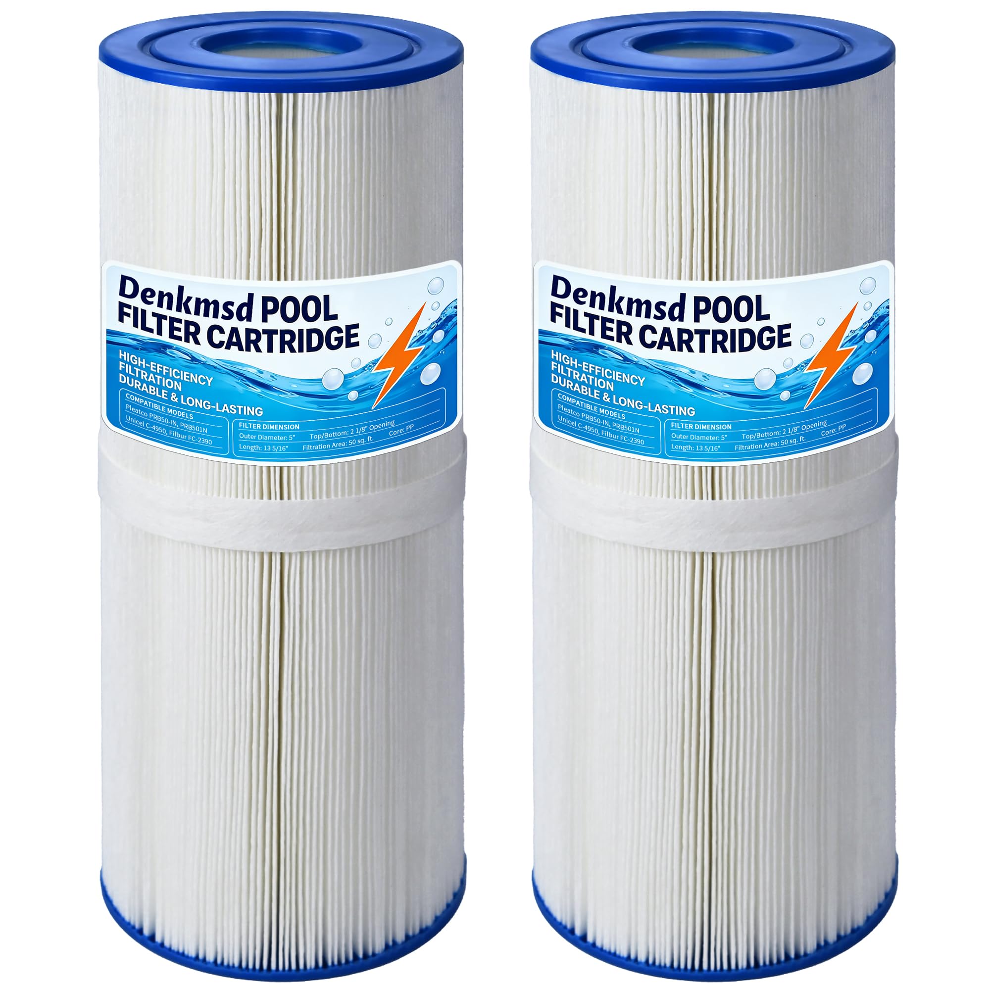 Spa Filter for Unicel C-4950, replacement for Pleatco PRB50-IN, PRB501N, C-4950, Filbur FC-2390, Dynamic 03FIL1600 Hot Tub Filter (2 Pack)