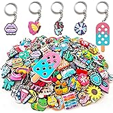 Random Cute Keychains,Mixed Non-Repeat Key Chain for Classroom Prizes Family Incentives Party Gift