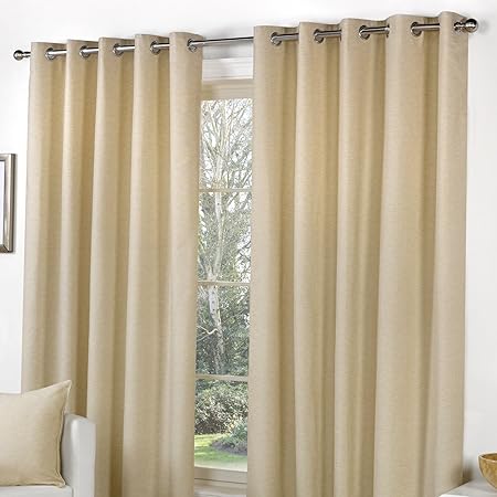 Fusion Sorbonne 100 Cotton Lined Eyelet Curtains 46 Width