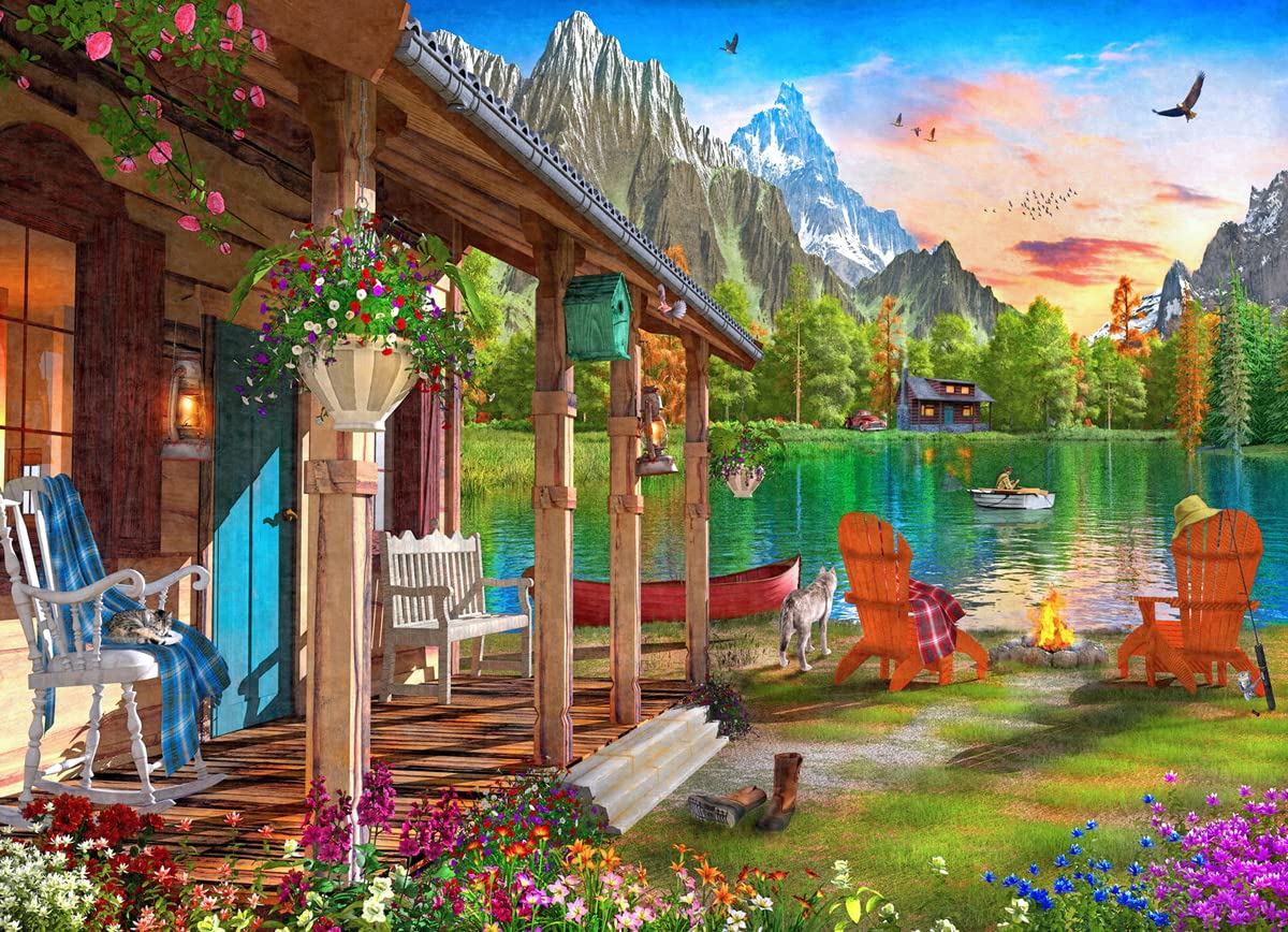 Vermont Christmas Company Cabin by The Lake Jigsaw Puzzle 1000 Piece