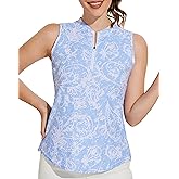 M MOTEEPI Womens Golf Shirt Sleeveless Golf Shirts Collared Zip Up Ladies Tennis Tank Tops