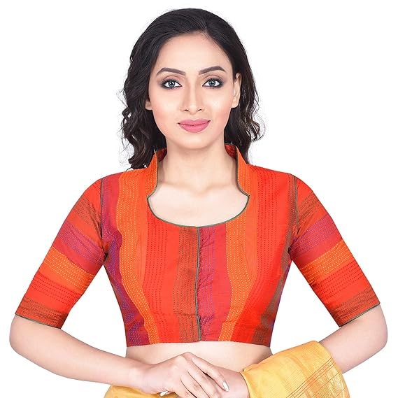 Women's Dupion Striped Blouse (D-005400-Multicolor)