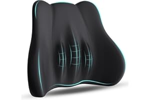 kasney Lumbar Support Pillow, Memory Foam Lumbar Pillow for Lower Back Pain Relief, Back Support Pillow for Office Chair, Car Seat - Black
