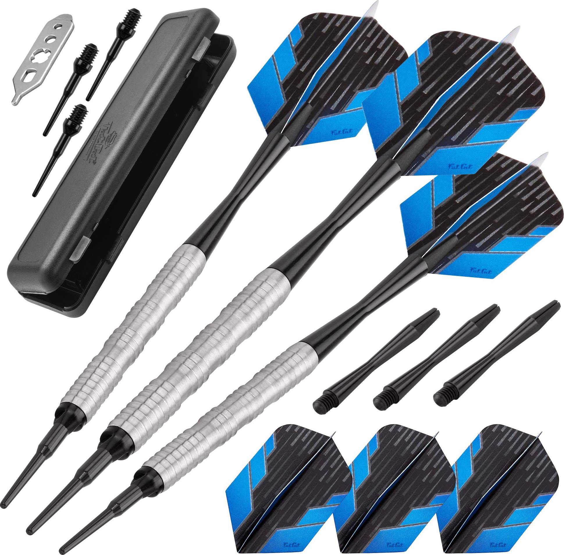 Fat Cat by GLD Products Unisex Bulletz 90% Tungsten Soft Tip Darts, Multi-coloured, 16gm UK