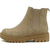 Soda Pilot ~ Women Lug Sole Low Heel Chelsea Fashion Ankle Bootie w/Double Elastic Gore