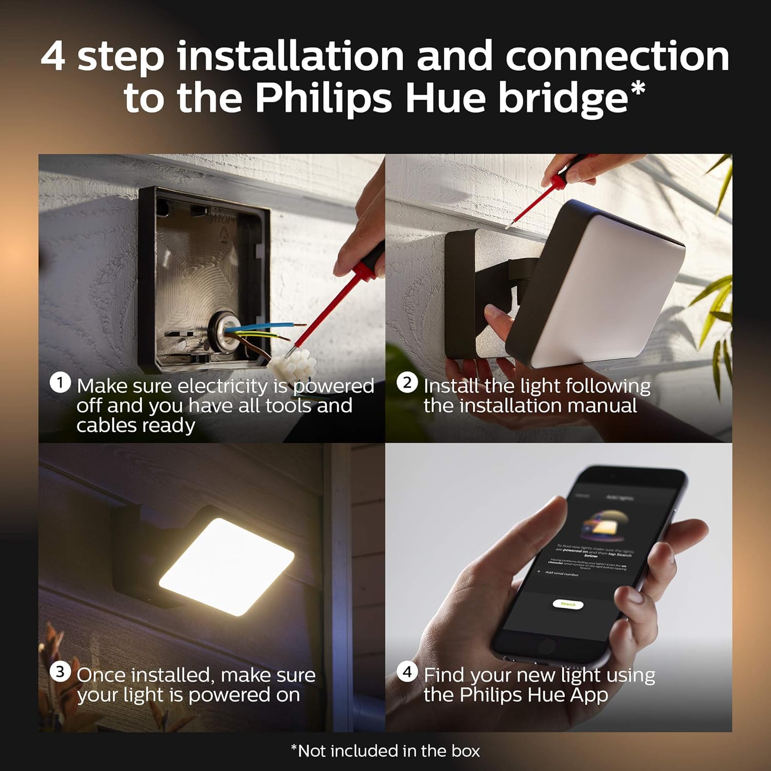Philips Hue Discover Outdoor White & Color Ambiance Smart Floodlight (Hue Hub Required, Smart Light Works with Alexa, Apple Homekit and Google Assistant): Home Improvement