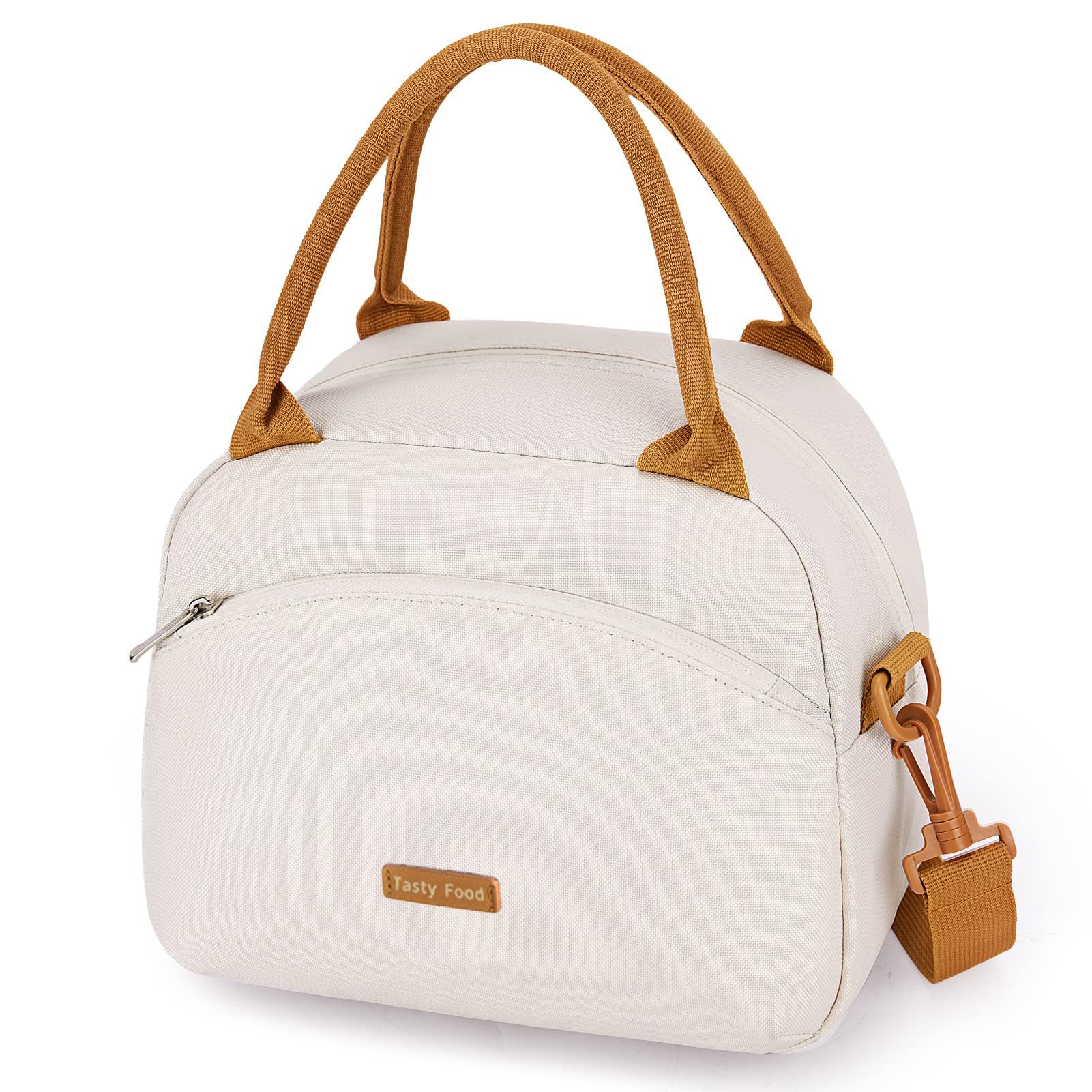 Kunoli Insulated Lunch Bags for Women for Work, White Lunch Bag for Women,Small Cool Bags for Lunch,Reusable Leakproof Ladies Lunch Bag for Work Picnic, School