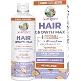 MaryRuth's Hair Growth Max Liposomal 10000mcg Biotin, Thicker Hair, 15.22oz | Lustriva&reg; + Pumpkin Seed Oil, Hair Care, Wrinkles, Fine Lines, Skin Care, Ages 18+