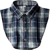 Classic Tartan Fake Collar Detachable Dickey Half Shirts Blouse Top for Women Men Outfits