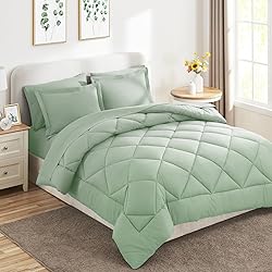 CozyLux Twin XL Comforter Set Sage Green - 5 Pieces