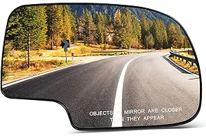 SCITOO Passenger Side Mirror Glass Fit for 1999-2003 For Chevy Silverado Pickup 2007 For Chevy Silverado Pickup 2000 For Chevy Suburban 2001-2006 For GMC Yukon XL with Backing Plate