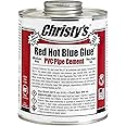 Christy's Red Hot Blue Glue PVC Cement - Medium Body, Very Fast Set, Low-VOC, 1 Quart (32 fl oz)