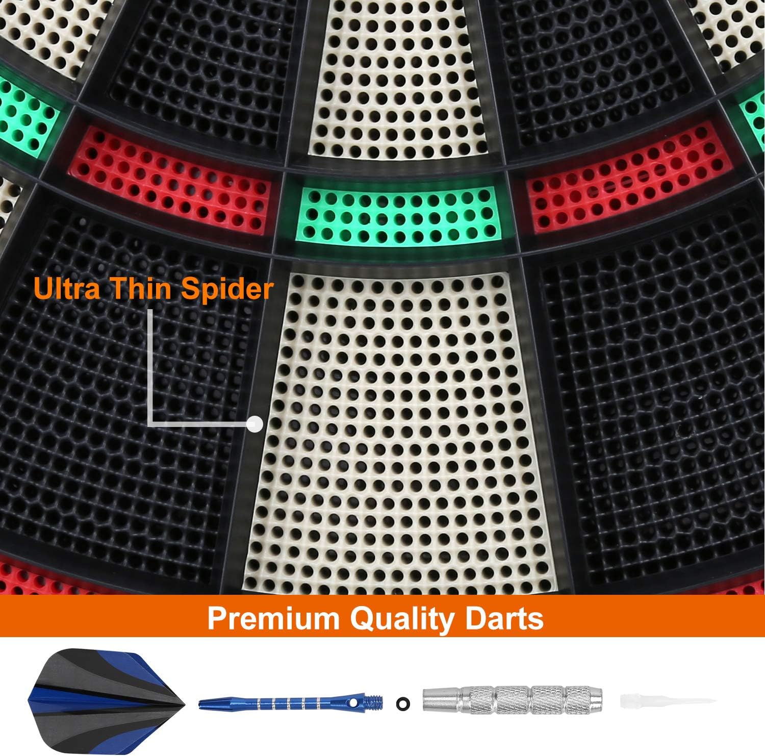 Biange Electronic Dart Board, Dartboard Set 13.5” Target Area Digital Soft Tip Dartboards 27 Games and 243 Variants with 6 18g Darts, 4 LED Displays, Spare Tips, Flights Support up to 16 Players : Sports & Outdoors