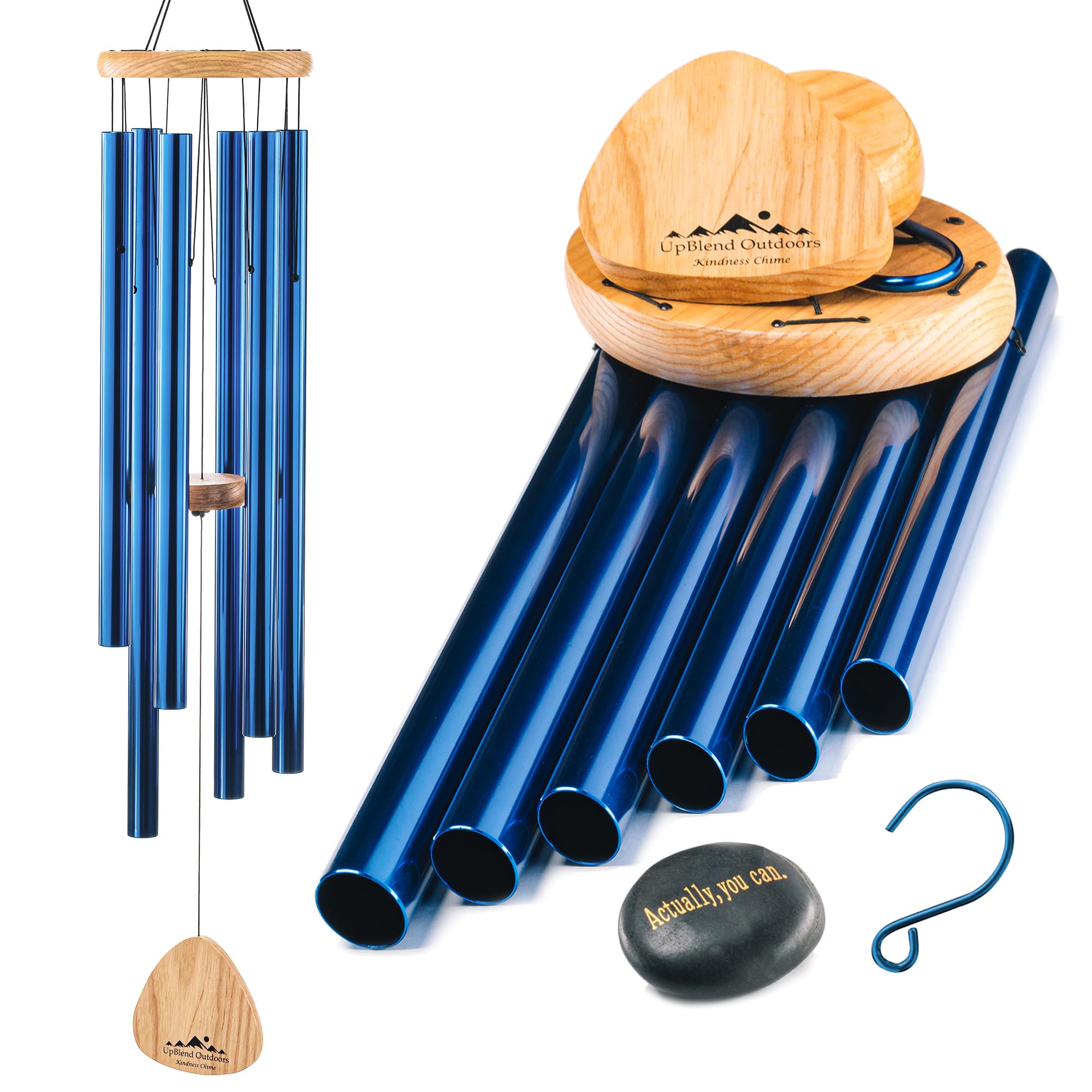 UpBlend Outdoors Wind Chimes for People who Like Their Neighbors 2 - an Amazing Addition to a Patio, Porch, Garden, or Backyard - 41" Total Length