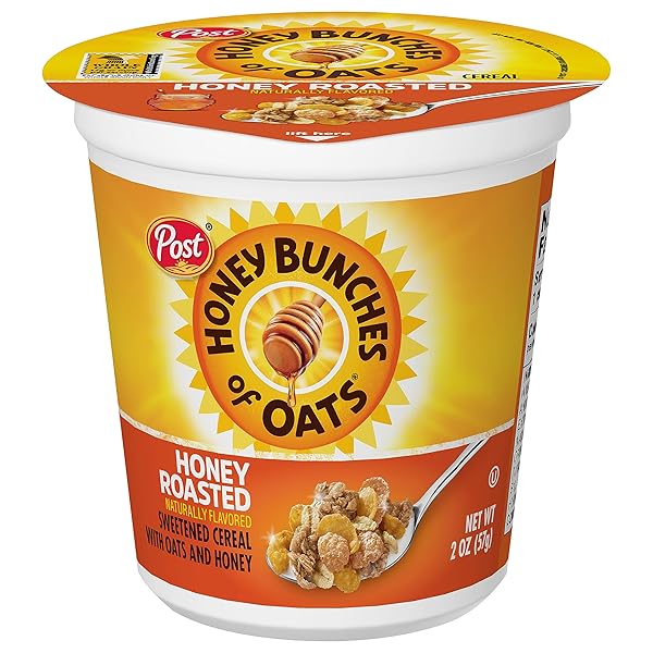 POST, CEREAL CUP HONEY BUNCHES OF OATS HONEY ROASTED, 2 OUNCE