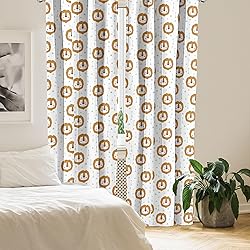 Lunarable Lion Curtains, Pattern of Triangles and