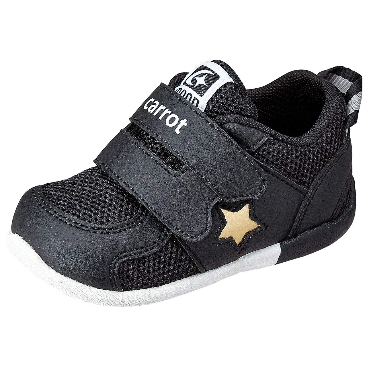 [キャロット]ベビーシューズ 幅広 3E 12~14.5cm 男の子 女の子 ベビー CR B120 ブラック 13.5cm 3E商品画像