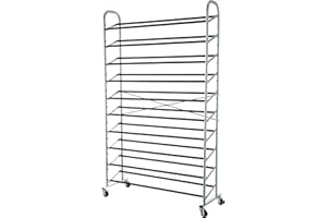 �鶹�� Basics 50-Pair Shoe Rack Organizer, Chrome