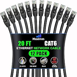 Maximm Cat 6 Ethernet Cable 20 ft