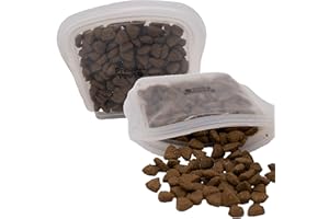 PRECIOUS PAWS 2 Pack Silicone Dog Treat Pouch with Zipper | Reusable Dog Training Treat Bag for Wet & Dry Food, Sealable Storage for Dogs, Cats, Pets