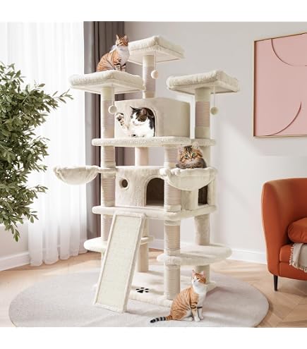 Scratching Post Tower Taoqimiao 72 Inch Cat Tree For Large Cats - Multi ...