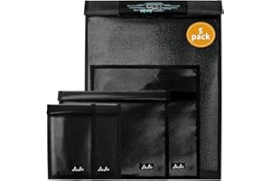 JXE JXO Faraday Bag, Faraday Bag for Car Keys & Tablets & Laptops, Faraday Cage, Key Fob Protector, Cell Phone Signal Jammer, EMP Protection, RFID Bag, EMP Bags for Electronics(5 Pack)