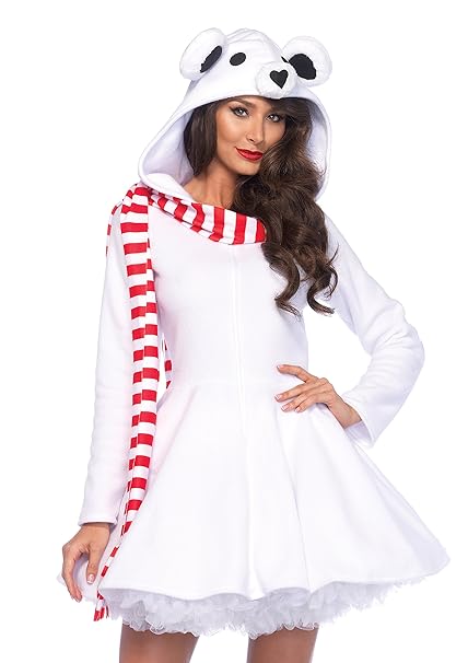 Leg Avenue 85527 Cozy Polar Bear - Größe Medium EUR 38, Large EUR 40, weiß/rot