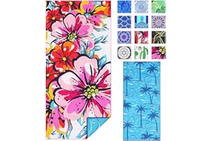 TWOYEK Microfiber Thin Beach Towel Lightweight 71x32 Oversized Extra Large Sand Free Towels Fast Dry for Travel Pool Camping Sports Beach Accessories Vacation Essential Gift