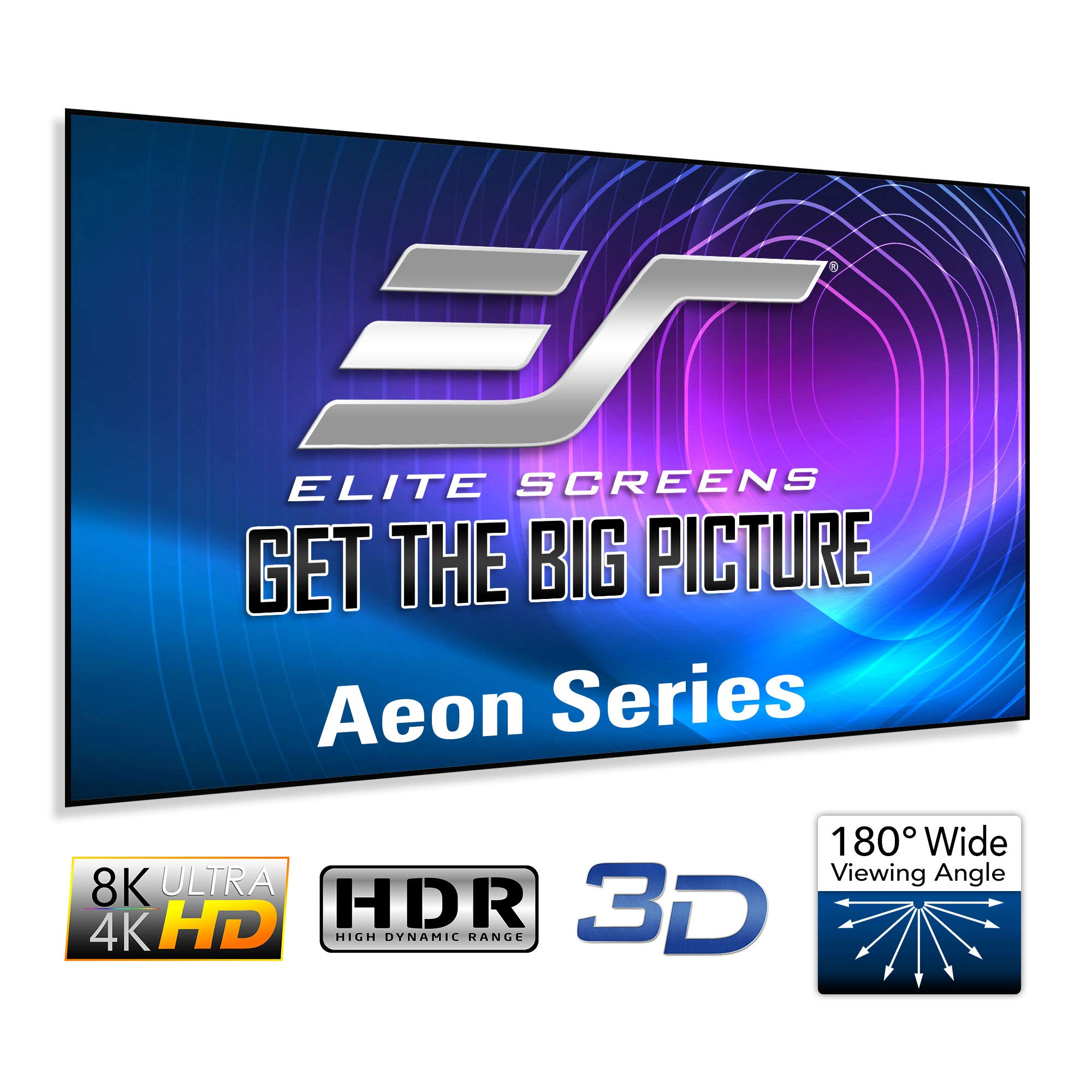 Elite Screens Aeon Series, 150-inch 16:9, 8K / 4K Ultra HD Home Theater Fixed Frame EDGE FREE Borderless Projector Screen, CineWhite UHD-B Front Projection Screen, AR150WH2, 150-inch / 16:9